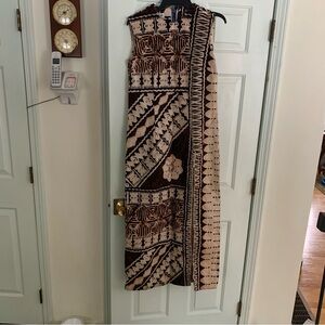 Handmade Hawaii Bark cloth Dress, Vintage 60s Luau Sundress